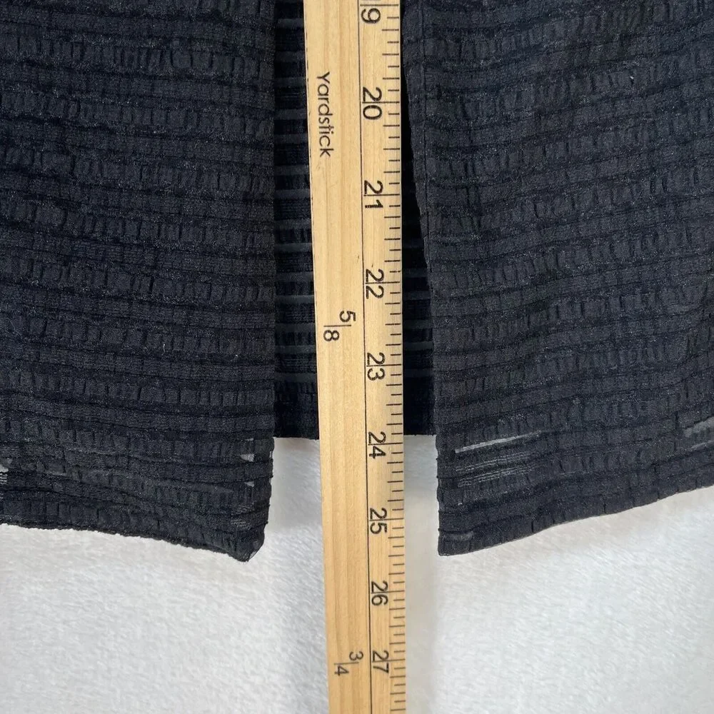 Chico’s Textured Open Front Sheer Jacket Women’s‎ Sz Small Black Classic Minimal